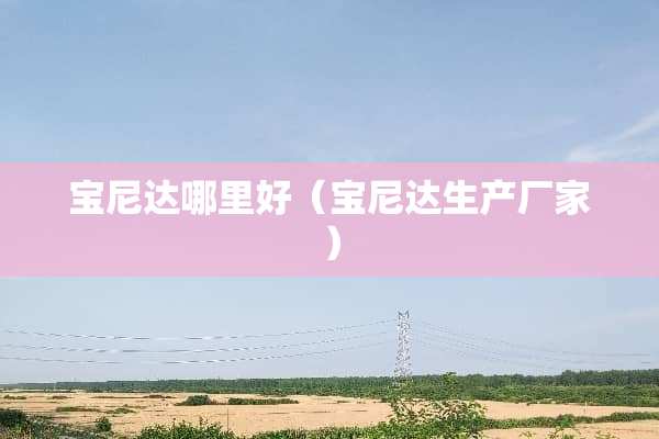 宝尼达哪里好（宝尼达生产厂家）