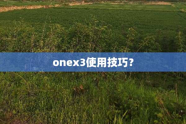 onex3使用技巧？