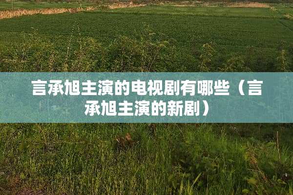 言承旭主演的电视剧有哪些（言承旭主演的新剧）