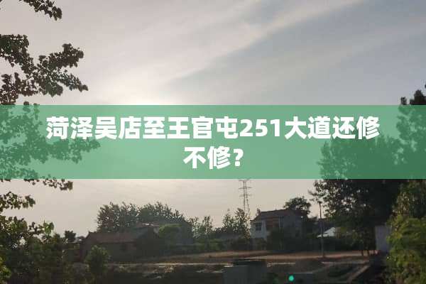 菏泽吴店至王官屯251大道还修不修？
