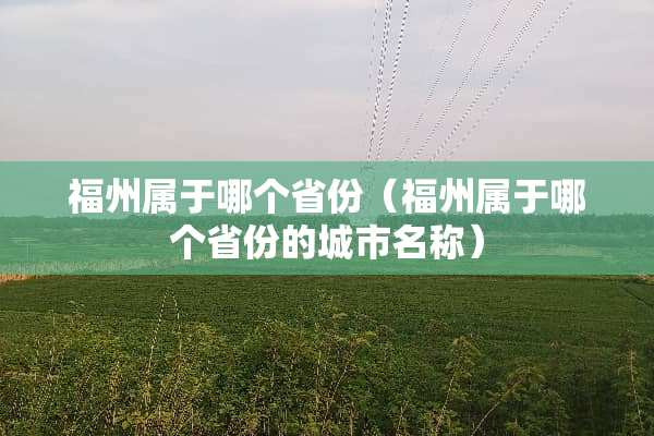 福州属于哪个省份（福州属于哪个省份的城市名称）