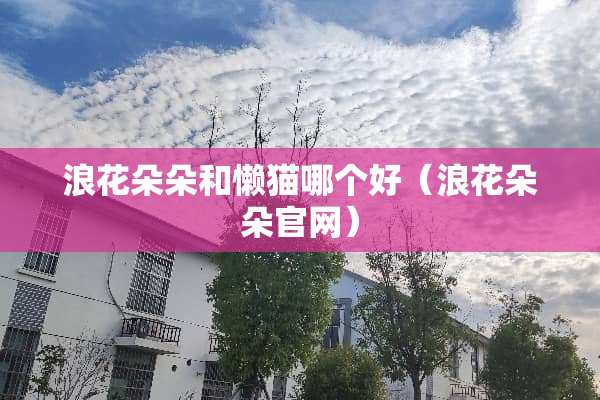 浪花朵朵和懒猫哪个好（浪花朵朵官网）