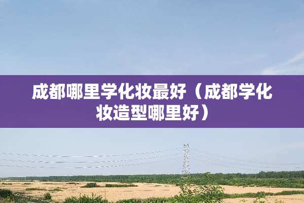 成都哪里学化妆最好（成都学化妆造型哪里好）