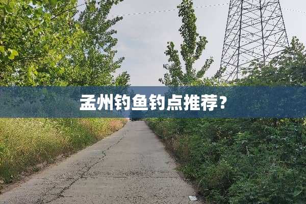 孟州钓鱼钓点推荐？