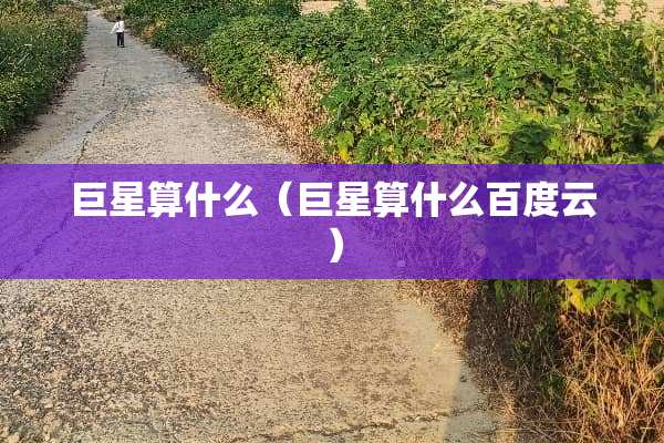 巨星算什么（巨星算什么百度云）