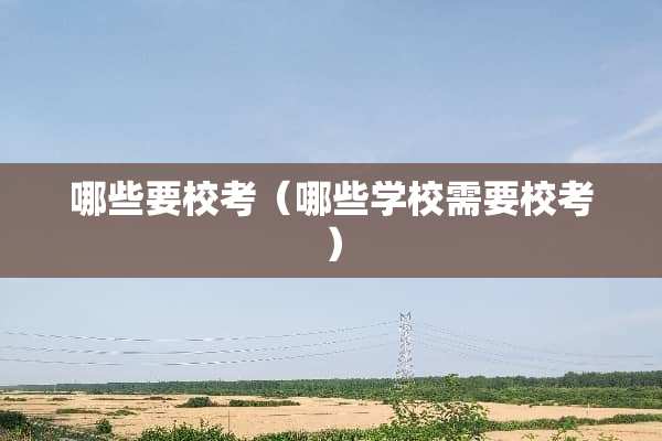 哪些要校考（哪些学校需要校考）