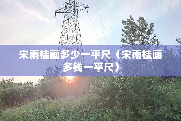 宋雨桂画多少一平尺（宋雨桂画多钱一平尺）
