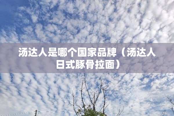 汤达人是哪个国家品牌（汤达人日式豚骨拉面）
