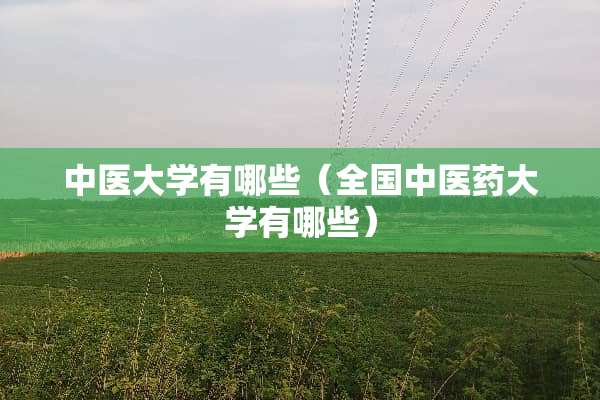 中医大学有哪些（全国中医药大学有哪些）
