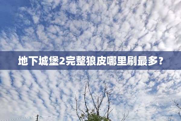 **城堡2完整狼皮哪里刷最多？