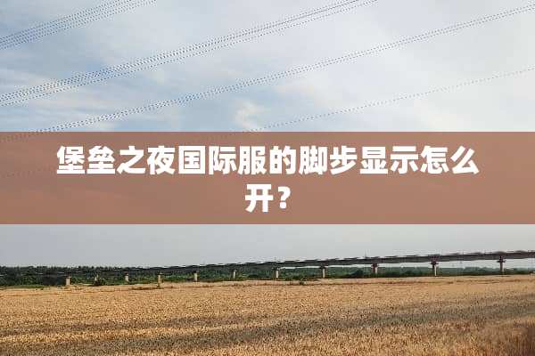 堡垒之夜国际服的脚步显示怎么开？