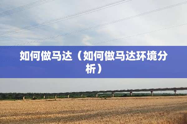 如何做马达（如何做马达环境分析）