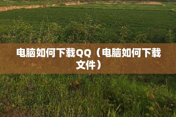 电脑如何下载QQ（电脑如何下载文件）