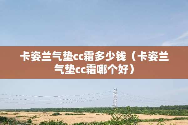 卡姿兰气垫cc霜多少钱（卡姿兰气垫cc霜哪个好）
