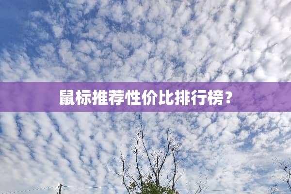 鼠标推荐性价比排行榜？