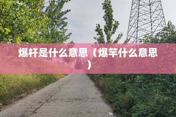 爆杆是什么意思（爆竿什么意思）