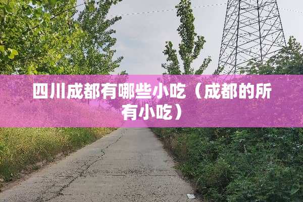 四川成都有哪些小吃（成都的所有小吃）