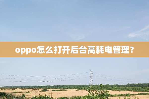 oppo怎么打开后台高耗电管理？