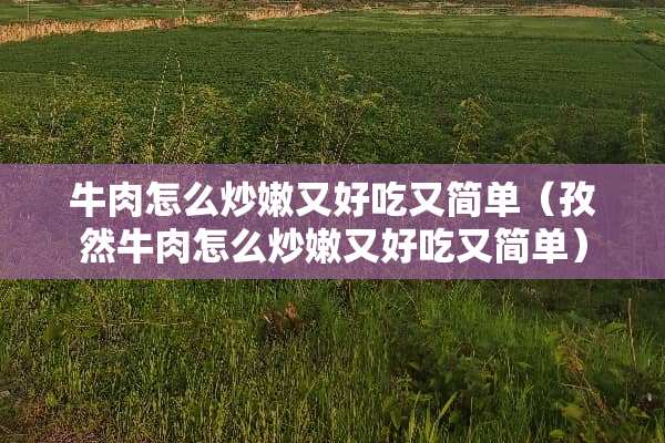 牛肉怎么炒嫩又好吃又简单（孜然牛肉怎么炒嫩又好吃又简单）
