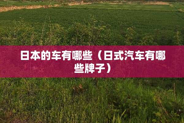 日本的车有哪些（日式汽车有哪些牌子）