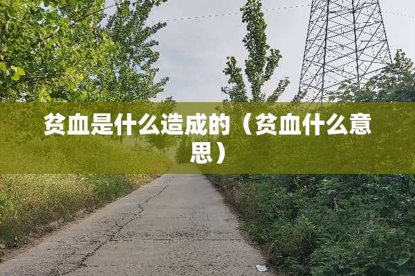 贫血是什么造成的（贫血什么意思）