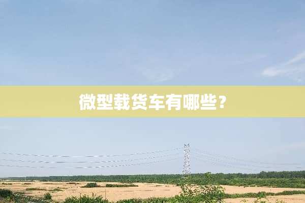微型载货车有哪些？