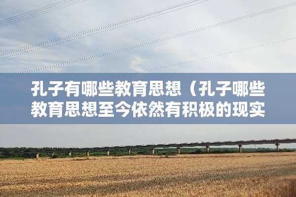 孔子有哪些教育思想（孔子哪些教育思想至今依然有积极的现实意义）