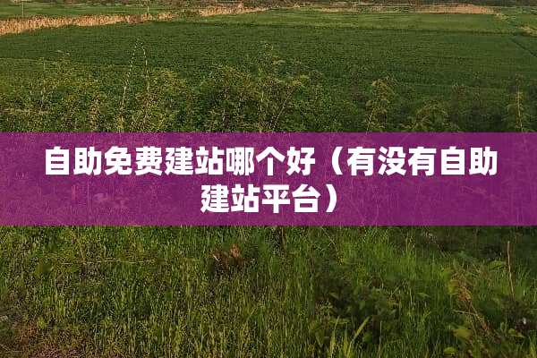 自助免费建站哪个好（有没有自助建站平台）