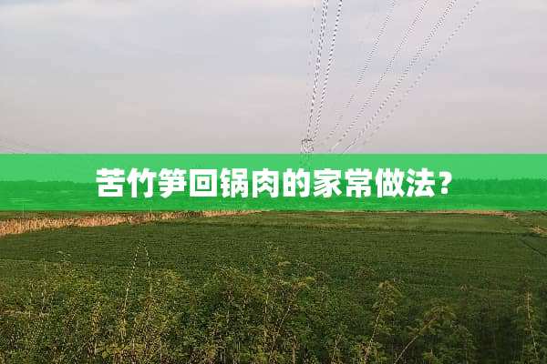 苦竹笋回锅肉的家常做法？
