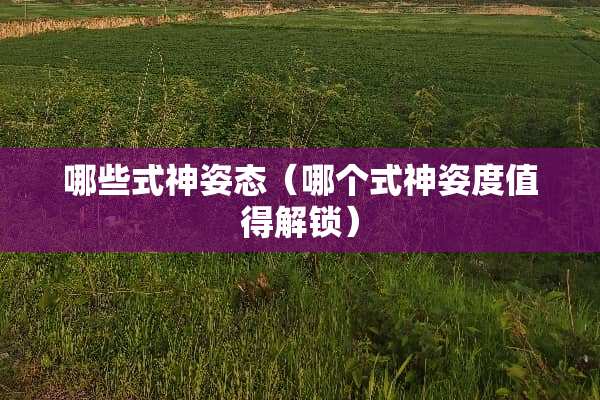 哪些式神姿态（哪个式神姿度值得解锁）
