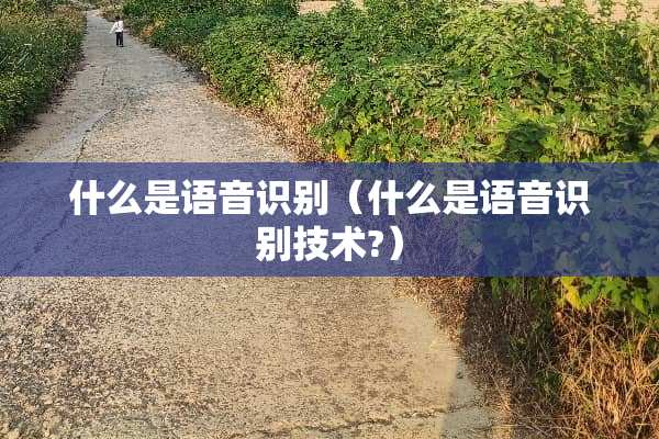 什么是语音识别（什么是语音识别技术?）
