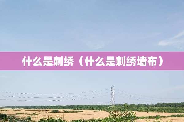 什么是刺绣（什么是刺绣墙布）