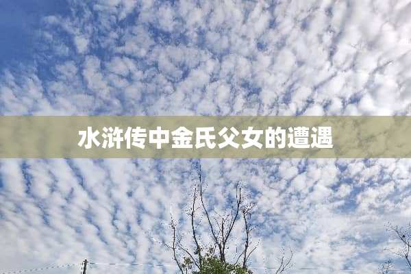 水浒传中金氏父女的遭遇