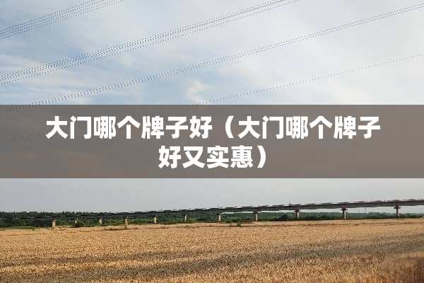 大门哪个牌子好（大门哪个牌子好又实惠）