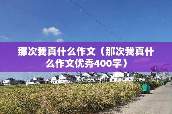 那次我真什么作文（那次我真什么作文优秀400字）