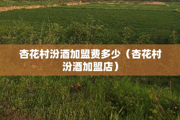 杏花村汾酒加盟费多少（杏花村汾酒加盟店）