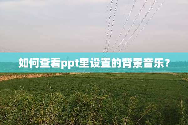 如何查看ppt里设置的背景音乐？