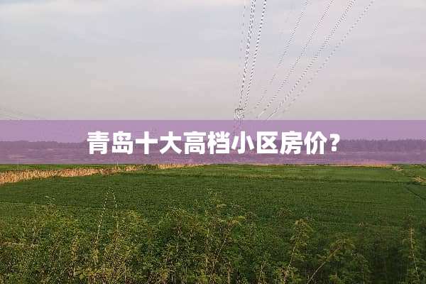青岛十大高档小区房价？