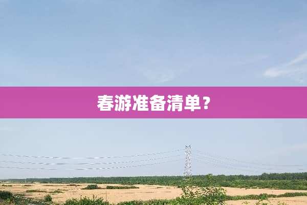 春游准备清单？