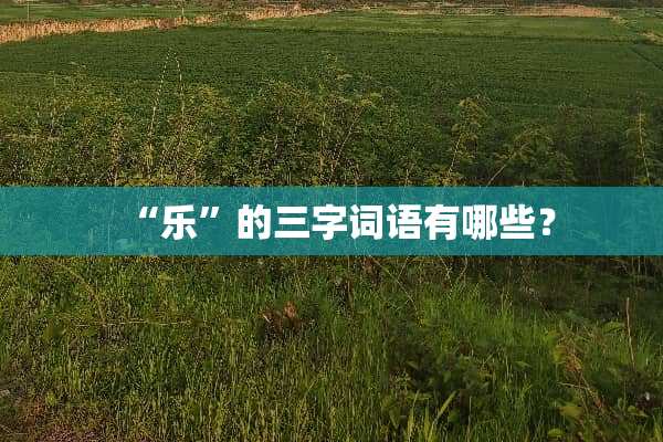 “乐”的三字词语有哪些？