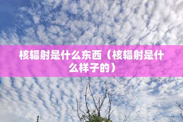 核辐射是什么东西（核辐射是什么样子的）