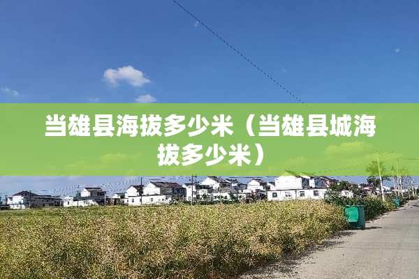 当雄县海拔多少米（当雄县城海拔多少米）