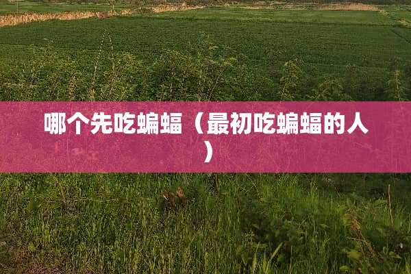 哪个先吃蝙蝠（最初吃蝙蝠的人）