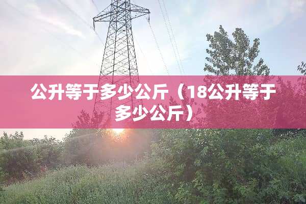 公升等于多少公斤（18公升等于多少公斤）