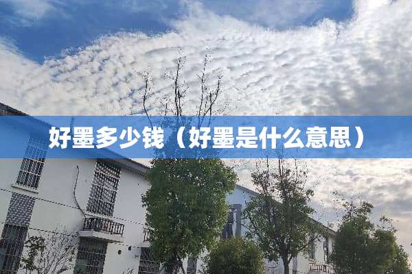 好墨多少钱（好墨是什么意思）