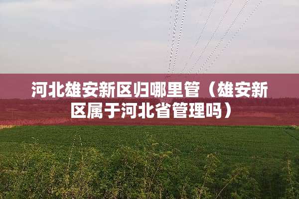 河北雄安新区归哪里管（雄安新区属于河北省管理吗）