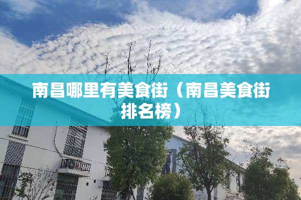 南昌哪里有美食街（南昌美食街排名榜）