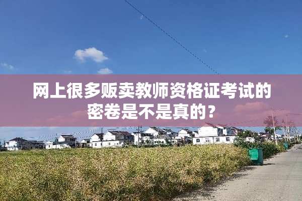 网上很多贩卖教师资格证考试的密卷是不是真的？