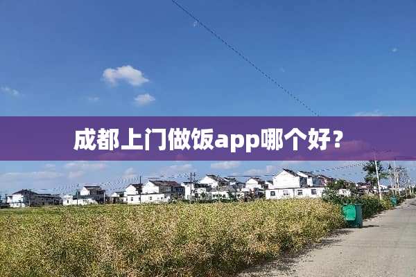 成都上门做饭app哪个好？