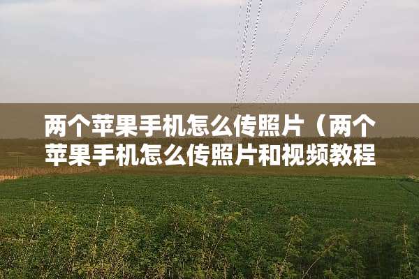 两个苹果手机怎么传照片（两个苹果手机怎么传照片和视频教程）